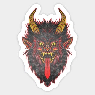 Krampus - Fire Demon - Traditional Tattoo Design Sticker